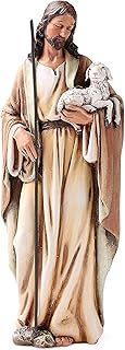 Roman Joseph's Studio Good Shepherd Figure, 6.25" Religious Tabletop Statue, Renaissance Collection, Faith Decor
