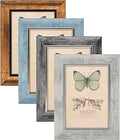 XUANLUO 5x7 Picture Frames Set of 4 Rustic Retro Photo Frame with HD Plastic Cover for Wall Mount and Tabletop Display Family Friends Wedding Gift