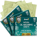 Natural Green Tea Oil Blotting Sheets for Face - 25% Larger - 3pk/300 Makeup Friendly Blotting Papers for Face - Easy Dispensing Oil Absorbing Sheets