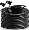 120FT 3/8 inch Split Wire Loom Tubing Kit with 2 Clamps - Flexible Abrasion Resistant Conduit for Automotive, Mechanical Cable Protection