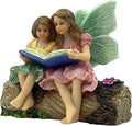 PRETMANNS Fairies for Fairy Garden Accessories Outdoor Indoor Miniature Garden Figurines Hand-Painted Resin Fairy Figures Set 2 Sitting Sisters Fairy Buddies