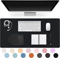 Leather Desk Pad Protector,Non-Slip Desk Pad,on-Slip PU Leather Large Mouse Pad,Easy Clean Desk Protecor Mat,Writing Pad for Office Work/Home/Decor(Black, 31.5" x 15.7")