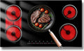 5 Burner Electric Cooktop 36 Inch, Nefaracy Built-in Electric Stove Top 9600W, 36'' Ceramic Cooktop with Touch Control, BBQ Burner, Timer & Pause, Safety Lock, 220V Hard Wire