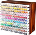 walowalo Acacia Wood Marker Organizer with 22 Compartments Holds 176 Markers, Alcohol Marker Storage Desk Organizer Pen Holder for Office Home Classroom Artists Kids Birthday Gift