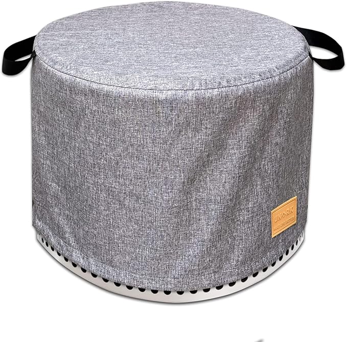 Round Fire Pit Cover for Yukon Fire Pit Cover 27 Inch Yukon 27 Inch, Heavy Waterproof Yukon Fire Pit Accessories (Grey)