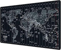 Large Mouse Pad 35.4x15.7 Inch World Map - XXL Gaming Desk Mat with Non-Slip Rubber Base, Stitched Edges | Keyboard and Mouse Pad for Gaming/Office | Portable Desk Pad