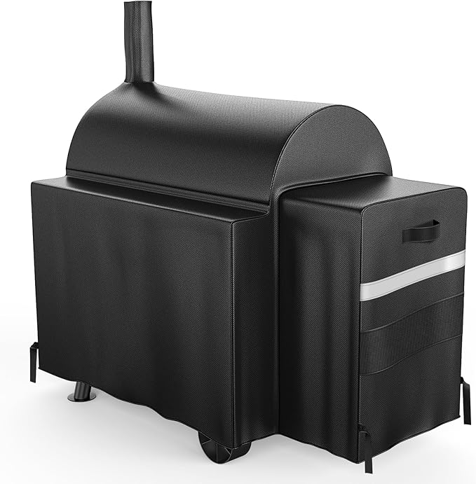 Grill Cover for Oklahoma Joe's Longhorn Offset Smoker, 70 inch Heavy Duty Waterproof UV & Wind Resistant Offset Smoker Cover for Oklahoma Joe's 13201747-50, Outdoor BBQ Cover Accessories