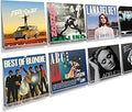 upsimples 8 Pack Vinyl Record Wall Mount Shelves, 12" Vinyl Holder for Album Record Storage & Display, Clear Acrylic Floating Shelves for Wall Decor, Kids Bookshelf, Magazine Rack, Picture Ledge