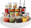 Ovicar Lazy Susan Cabinet Organizer - 13 inch Metal Turntable Lazy Susan for Kitchen Spice Rack Pantry Cupboard Bathroom Countertop Refrigerator Table Storage, White