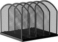 Gawerk 5-Section Vertical Desktop Organizer, 5-Section Mesh File Folder Stand Sorter for Office Home Classroom Organization (1, Black)