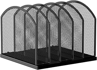 Gawerk 5-Section Vertical Desktop Organizer, 5-Section Mesh File Folder Stand Sorter for Office Home Classroom Organization (1, Black)