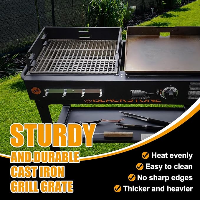SafBbcue Grill Grate for Blackstone 1819 Griddle & Charcoal Combo Cast Iron Replacement Grate – Durable, Easy to Use Outdoor Cooking Accessory