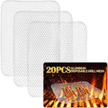 Disposable Grill Topper,16x12 Inch Grill Mesh Mat Disposable Pans,Non-Stick BBQ Aluminum Mats for Outdoor Grills, Easy to Clean (20)