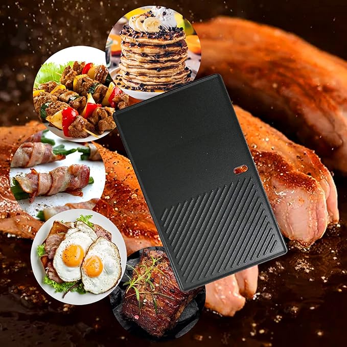 Uniflasy 7637 Grill Cooking Griddle for Weber Spirit I & II 200 Series 17.5 inch Spirit E210 Spirit E220 Spirit S210 Spirit S220 with Front Control Weber Spirit 200 Grill Replacement Flat Cooking Pan