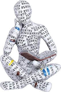 Pulp Reading Women Figurine Decor Thinker Statue Modern Abstract Art Sculpture Resin Collectible Reading Figurines for Living Room Desk Table Bookshelf Shelf Office Desktop Home Decoration (style 4)