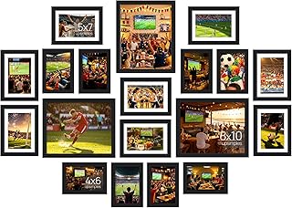 upsimples 19 Pack Picture Frames Collage Wall Decor for Mounting or Tabletop Display, Photo Gallery Frame Set for Family, Multi Sizes Including 8x10, 5x7, 4x6, Black