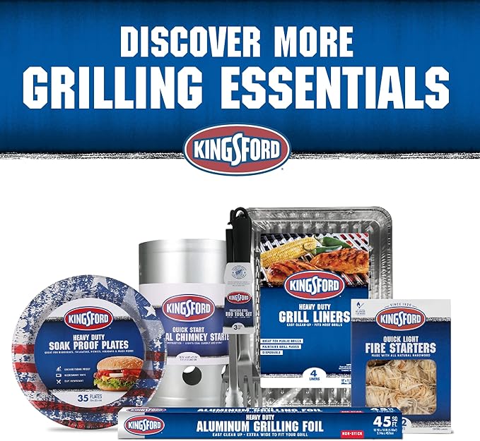 Kingsford Fish & Veggie Grill Liners, Nonstick Aluminum Griller Pans for BBQ, Helps Keep Food from Falling Through Grates, Disposable Heat-Safe Grill Accessories, 16" x 11.75", 4 Count - 2 Pack