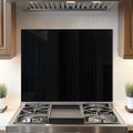 DAIFURONGE Tempered Glass Backsplash for Kitchen, Black and White Art Stove Backsplash Protector - Easy to Clean Wall Decor (Black, 30"x24"(76.2x60.96cm))
