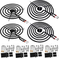 【2026 Upgraded】Electric Range Burner Element MP22YA Unit Set,2 pcs MP15YA 6'',2 pcs MP21YA 8'',4pcs 330031 Range Burner Receptacle kit.Replacement for Ranges/Stoves by Romalon