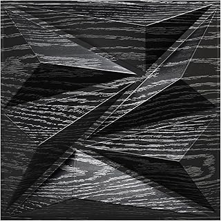 STICKGOO 3D Wall Panels for Interior Wall Decor, Black Wood Diamond Design Accent Wall Panels, 12''x12'' Modern Decorative Wall Panels for Living Room, Bedroom, Office, 33 Pack