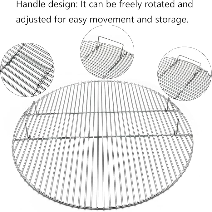 30" Heavy Round Stainless Steel Cooking Grates for Fire Pit Grill, Patio Outdoor Cooking Camping Grill
