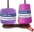 BarvA Double Yarn Ball Holder One Lb Cupcake Spindle Sewing Thread Big Base Fiber Crocheting Tool Kit Wool Skein Cord Organizer Tape Rope Storage Lazy Susan Stand Knitting Embroidery Accessory Gift