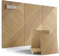 Fluxynara Large Felt Bulletin Board,Cork Board Alternative 70.87'' x 47.24'' Art Acoustical Wall Panels-6 Pack with 60 Adhesive Tabs,for Recording Studio/Home Offices-Natural Oak/Diamond