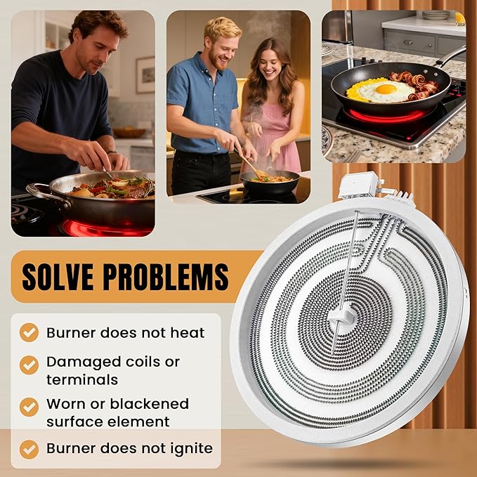 UPGRADE 12 Inch WB30T10155 Range Triple Haliant Radiant Surface Element Compatible with G-E JB7 JS7 CEP CES Series Electric Stove, Replaces WB30T10126 PS8754838 AP5791281 3026597 by Fetechmate