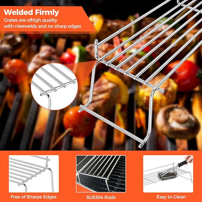 QuliMetal Stainless Steel Warming Rack for Weber Genesis 300 Series (2007-2016), Fits Genesis E310, E320, E330, S310, S320, S330, Replaces Weber 65054, 81323, 62749