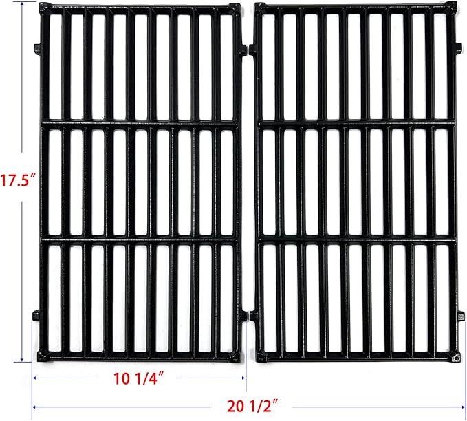 Direct Store DC131 17.5" 7637 Cast Iron Grill Grates Replacement for Weber Spirit 200 Series, Spirit E-210 S-210, Spirit II 210 Series (2017 and Newer) Gas Grills (with Front-Mounted Control Panels)