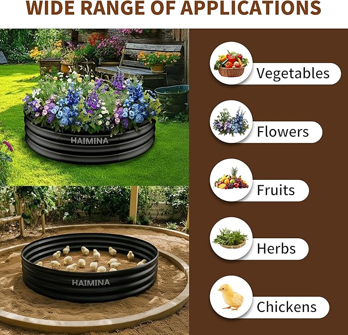 36 Inch Fire Pit Ring, Heavy Duty Large Fire Pit Ring for Outside Wood Burning, Fire Pits Rings with High-Temperature Coating for Backyard, Bonfire, Camping, Beach (3x3 FT)