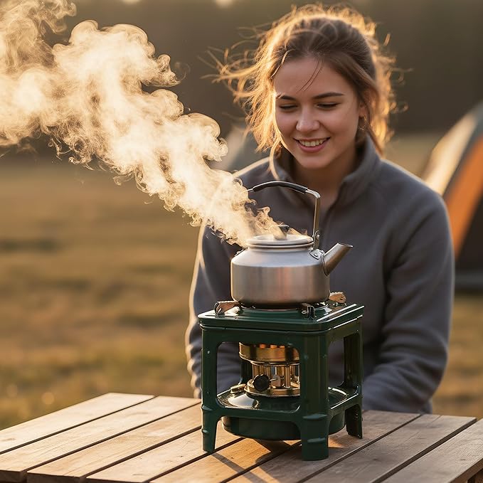 Portable Kerosene Stove 8-Wicks, Camping Stove & Fogon de Petróleo para Cuba, Multi-Fuel Kerosene Heater for Outdoor Cooking, Hiking, Backpacking, Emergency Stove Use (Square)