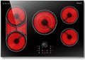 Electric Cooktop 30 Inch, 5 Burner Stove Top Burner 8600W, Built in 30 Inch Electric Cooktop, Magnetic Knob, Expanable Burners & BBQ, Timer, Safety Lock, 220V-240V Hard Wire (No Plug)