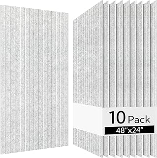 Olanglab Acoustic Wall Panels 10 Pack, 48 x 24 per Acoustic Panels Sound Absorbing, Decorative Sound Panels for Home Studio and Office, Silver Gray