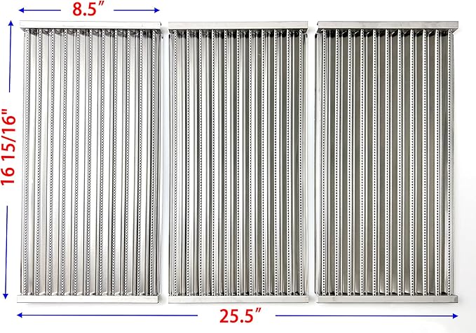 Direct Store Parts DS124 17" Stainless Steel Emitter Plates TRU-Infrared Grill Grates for Charbroil Performance Tru-Infrared 3 Burner Gas Grill 463335014, 463370015, 463371116, 463335115, 3PK