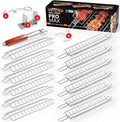 Set of 6 Grate Basket Adjustable Meshes for Grilling for Charcoal, Gas Grill, Tandoor BBQ, Smoker for Home, Outdoor, Restaurant (Stainless Steel, GRILL JUMBO PRO MAX - 6 Baskets)