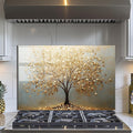 Evgosm Tempered Glass Backsplash for Kitchen， Stove Splashback, Tree of Life Glass Backsplash, Used for Kitchen Wall Protection and Decoration, Easy to Install and Clean. (30x20'')