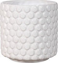 Bloomingville 5 Inch Stoneware Flower Pot with Polka Dots, White Planter