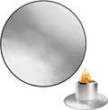 DocSafe 38" Round Fire Pit Mat for Solo Stove Bonfire,4-Layer Double-Sided Fireproof Heat Insulated Under Grill Mat Protector for Deck,Patio,BBQ,Oil-Proof and Reusable and Waterproof,Black＆Silver