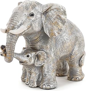 Good Luck Decorations Elephant Gifts for Women,Unique Figurines Decor for The Home, Room,Bathroom,Bedroom,Classroom Shelf Décor (Silver)