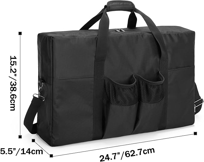 samdew Camp Stove Carry Case, Camping Stove Storage Bag Compatible with Coleman 2-Burner Gas Stove, Portable Carrying Cover Compatible with Camp Chef Everest Stove, with Grill Tools Pockets, Bag Only