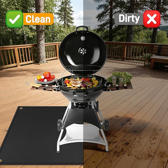 TOHONFOO 80 x 48 in Large Grill Mats for Outdoor Grill - BBQ Grill Mats to Protect The Deck, Patio, Pavers - Easy to Clean Grilling Mats - 0.6mm
