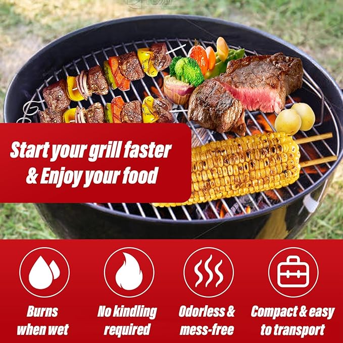 Charcoal Fire Starters for Grill: 150 PCS Premium Natural Tumbleweed Fire Starters - BBQ Firestarters for Campfires Fireplace Firepit Pizza Oven Wood Stove Smoker