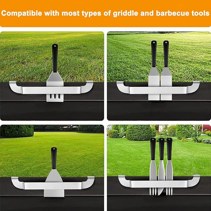 10 Inch Griddle Spatula Holder Magnetic Design, Stainless Steel Grill Barbecue Tool Rack, Griddle Accessories for Blackstone Flat Top Griddle and Other Grill Griddles (1 Pcs)
