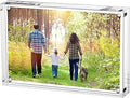 Boxalls 5x7 Inches Acrylic Picture Frame, Double Sided Clear Frameless Photo Frames with Magnetic Desktop Transparent