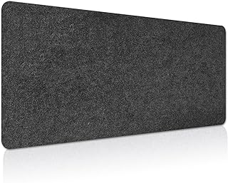 Large Felt Desk mat 36x12 inches, with Non-Slip Full Desk Mouse Pad,Office Computer Desk Mat for Keyboard,Felt Desk Mat for Desk Pad Protector (Dark Gray)