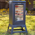 EAST OAK Ridgewood Pro 30" Electric Smoker Built-in Meat Probe & Elevated Stand for Outdoors Up to 6× Longer Smokes, Adjustable Side Chip Loader Smoke with 725 sq in Cooking Area, Night Blue