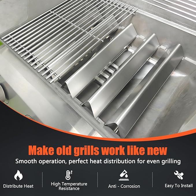 QuliMetal 15.3" Flavorizer Bars for Weber Spirit 300 and GS4 Spirit II 300 Series, Spirit E/S310 E/S315 E/S320 E/S330 Grills with Front Control Knobs, Grill Parts for Weber 7636, Stainless Steel