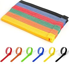 Cable Ties, 102 Pcs 10 Inches Multicolor Nylon Fabric Fastening Straps for Cable Management and Organization