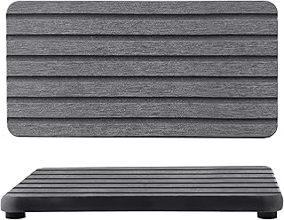 NiuYichee 2 PCS Water Absorbent diatomite Coasters, 7.1" x 3.5" Water Absorbing Stone Tray for Sink, Stone Drying mat for Kitchen Counter, Stone soap Tray Used for Hand Soaps & toiletries & Plants